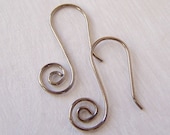 pure titanium interchangeable crystal gemstone dangle earrings - swirl hook ear wire - handcrafted by variya on etsy