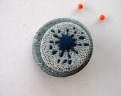 Grey  Handmade Polymer Clay Circle Splash Brooch
