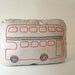 London Double Decker Bus - Sashiko inspired pillow