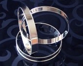 Package Of 3 Channel Brass Bracelet Bangles Bright Silver Plated