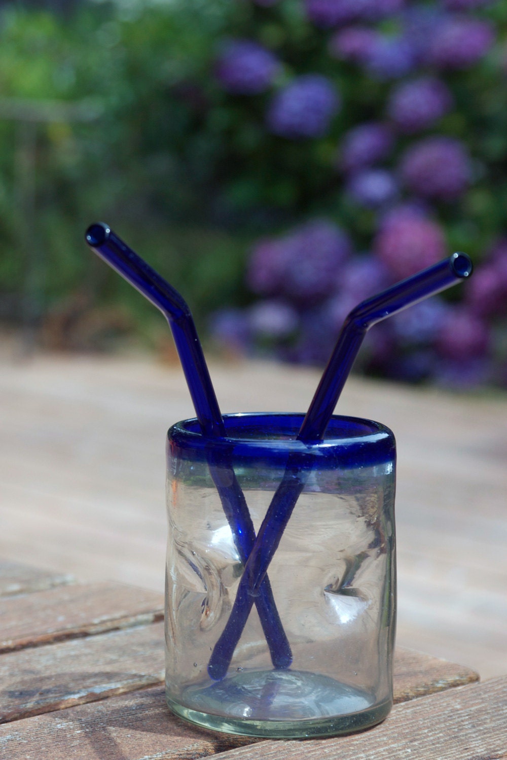Glass Bended Straw - COBALT BLUE glass - Set of 2 - Reusable and Eco-Friendly -  Lifetime Guarantee