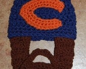 Chicago Bears Inspired 6 to 12 Months Baby Beard Beanie Can Customize Size