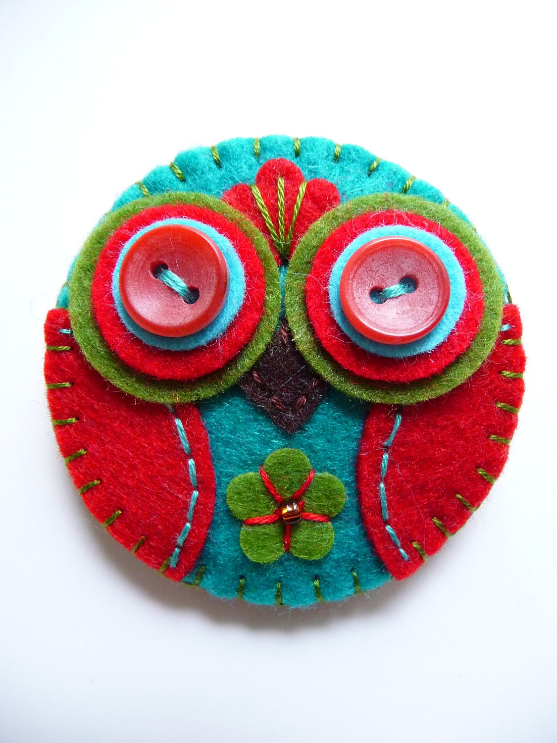ES771/103 - Baby Owl Handmade Felt Brooch