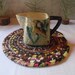 Hot Pad, Trivet, Candle Mat - Bohemian Coiled Brown Mat - Small Round