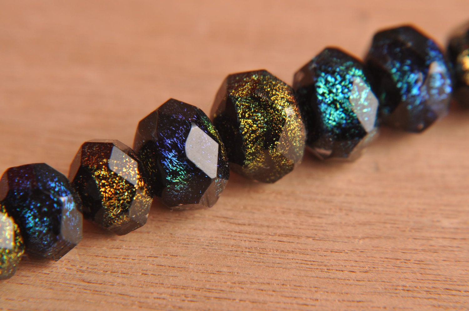 16 LOT Handmade Dichroic Fused Glass Cabs Cabochons Beads ...with holes...