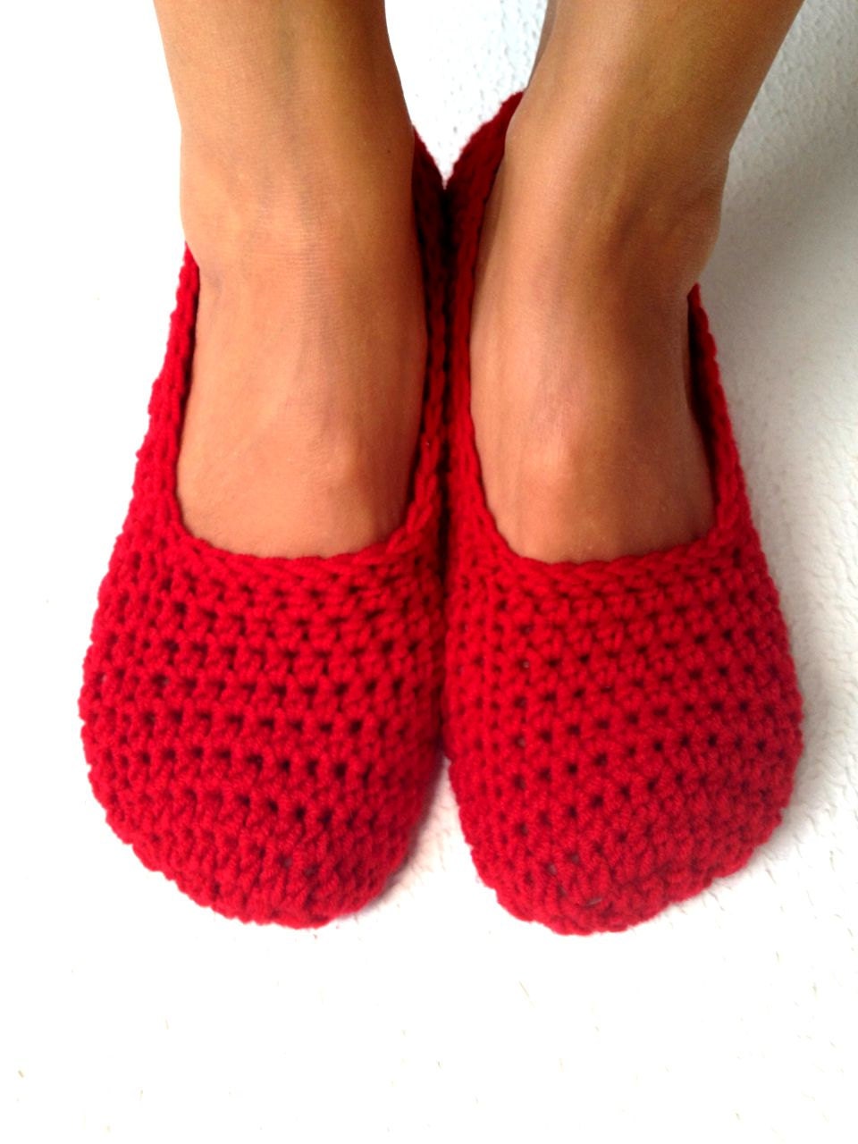 Crochet Womens Slippers, Ballet Flats, House Shoes
