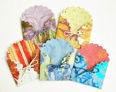 Scalloped ENVELOPES or JOURNALING POCKETS tied with Twine - 5 count