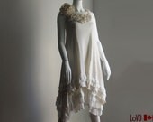 Fairy Wedding Dress Ready to Ship. Prototype Sale in size 38" bust. All cotton, Cottage Chic, Shabby chic Wedding Dress.