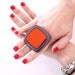 Statement Ring Glass - big bold oversize handmade cocktail ring - SUMMER SPLASH - 2 inch