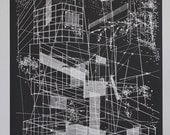 Landscape in lines, silkscreen print