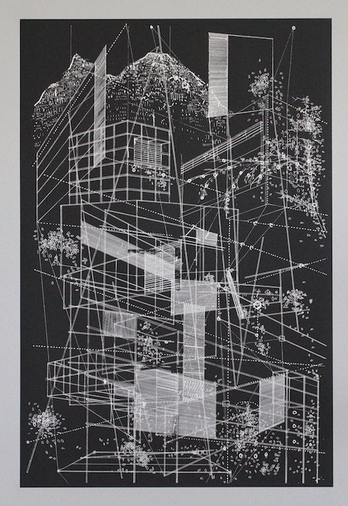 Landscape in lines, silkscreen print