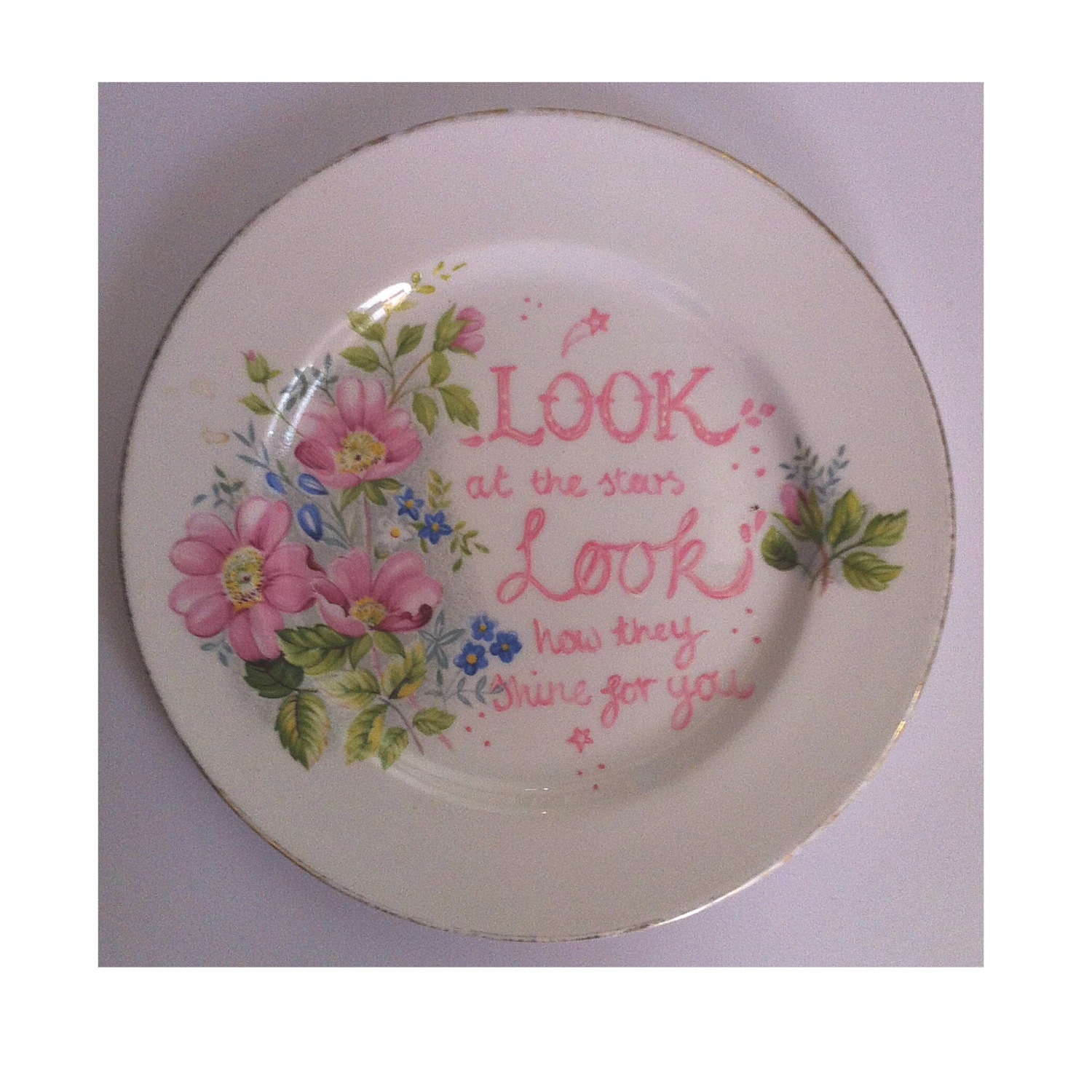 Look At The Stars Look How They Shine For You - Lyrical Vintage Plate