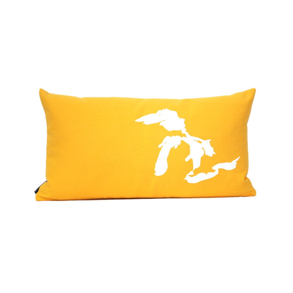 Great Lakes Pillow in Yellow with fill