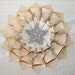 Paper Cone Wreath Vintage French Dictionary Pages w/Genuine German Silver Glass Glitter Star Center