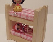 Mini Lalaloopsy-scale Doll Natural Wood Bunk Bed, Wooden Toy Furniture, Waldorf inspired, Introductory price
