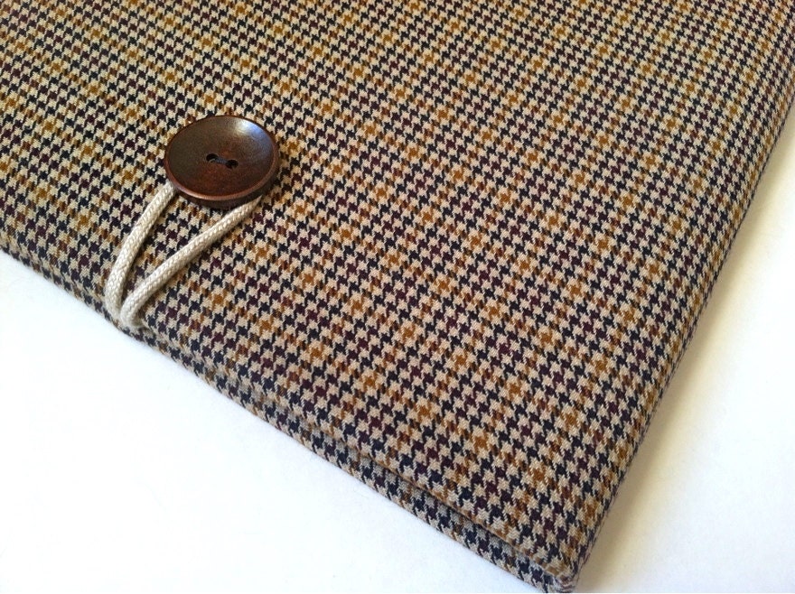 11.6" Google Chromebook Case or Microsoft Surface Sleeve Padded Cover - Houndstooth Tweed