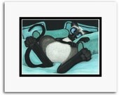 Siamese Toes & Turquoise - Siamese Cat ArT -  5 x 7 Matted Print by AmyLyn Bihrle