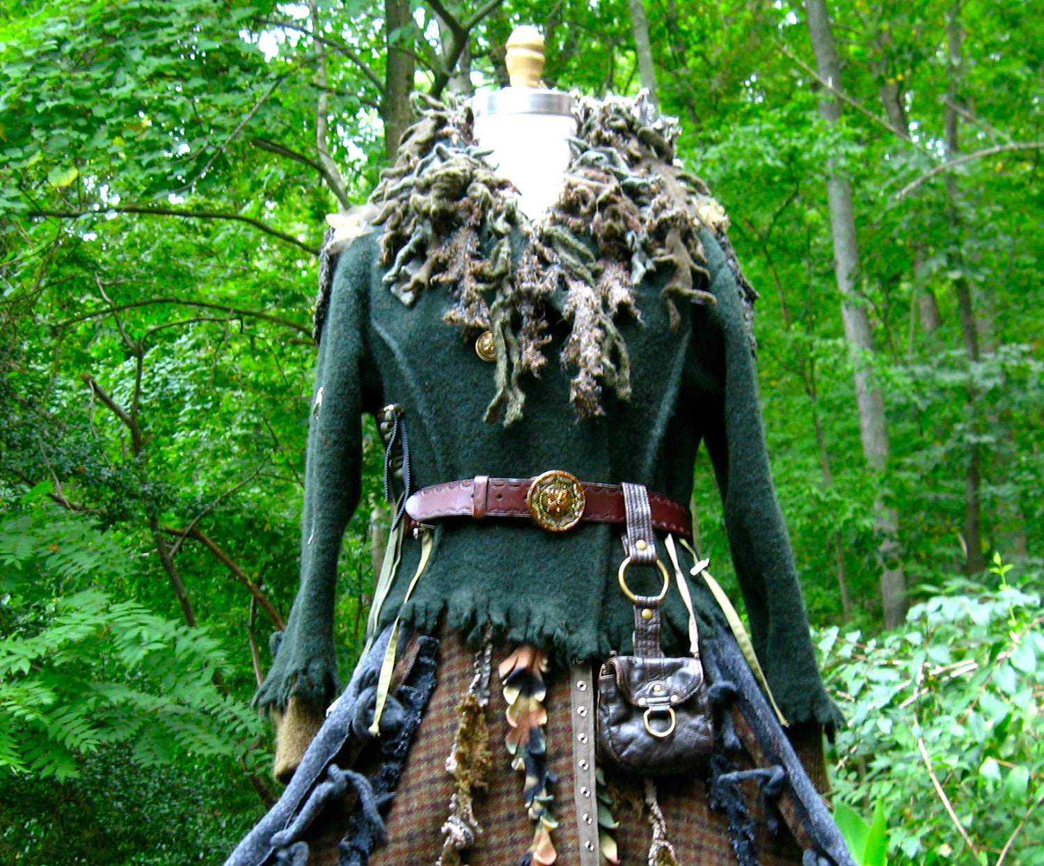 Reserved for Joan.Tattered SHAGGY sweater COAT. Felted military  style. Size Medium/Large.