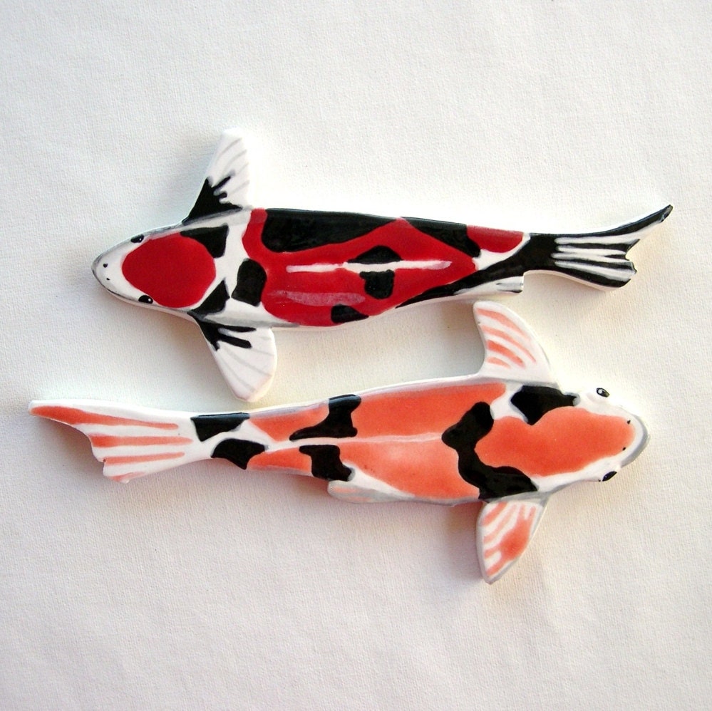 Koi Mosaic Tiles Ceramic Fish Hand Painted Art Tiles For