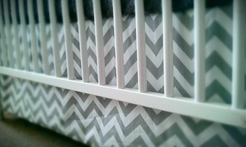 Gray Wolf baby bedding with bumper set , crib sheet and crib skirt more prints to choose from