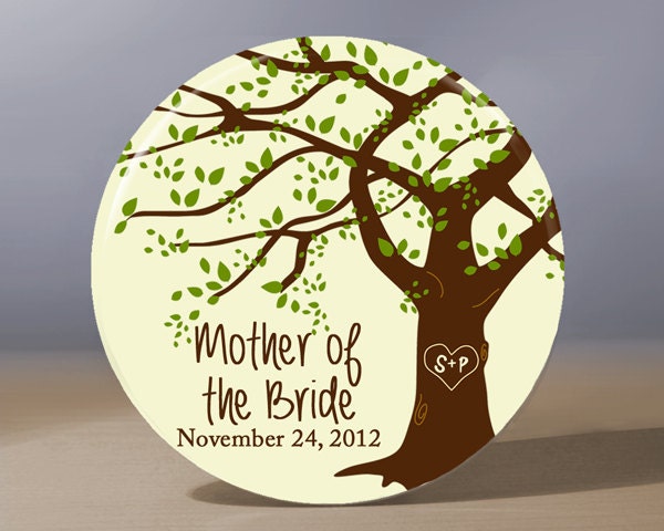 Personalized Pocket Mirror - Tree Mother of the Bride 3.5 inch Pocket Mirror with Gift Bag - Weddings - Mother of the Bride Gift
