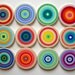 Original Canvas Circles Set of 12 Beautiful Colorful Halos Acrylic on Cotton Stretched Canvas Circle Frames Ready to ship