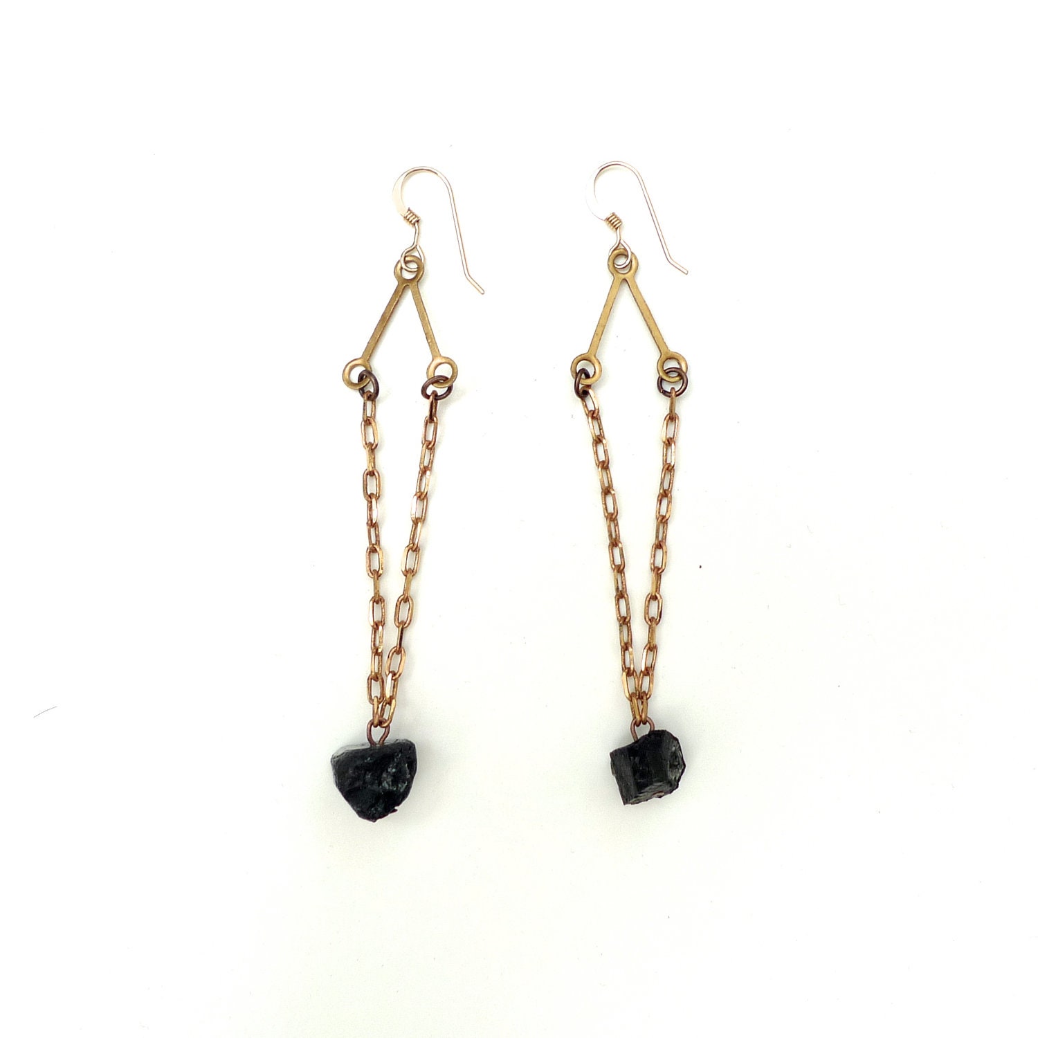 V tourmaline earrings