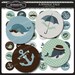 Whale Tale 1 inch Round Printable Circles for stickers, labels, cards, glass pendants, digital art for jewelry