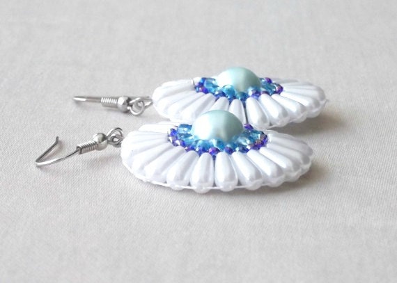 Sea Wave - Brick Stitch Earrings - MyModJewelry