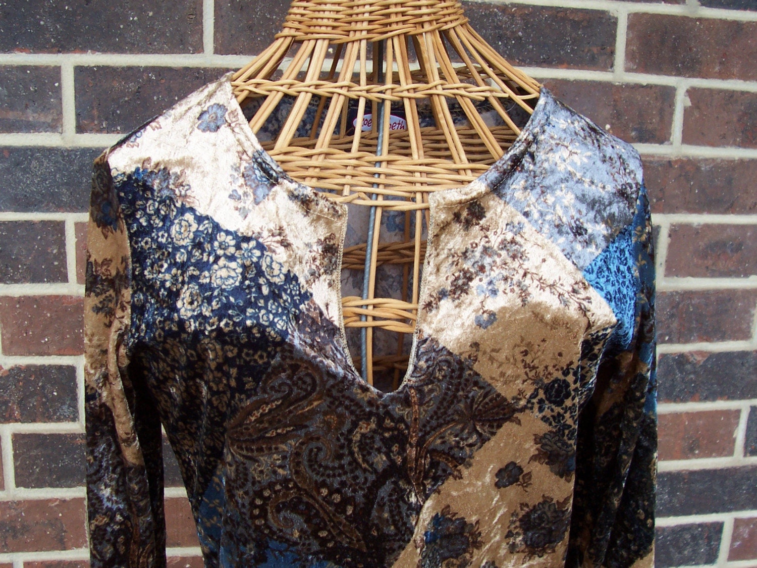 Gypsy Top Stretch Velour Triangle 90s Medium