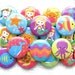 Mermaid Buttons - PIN BACK - 1 inch pinback buttons - mermaid party favors