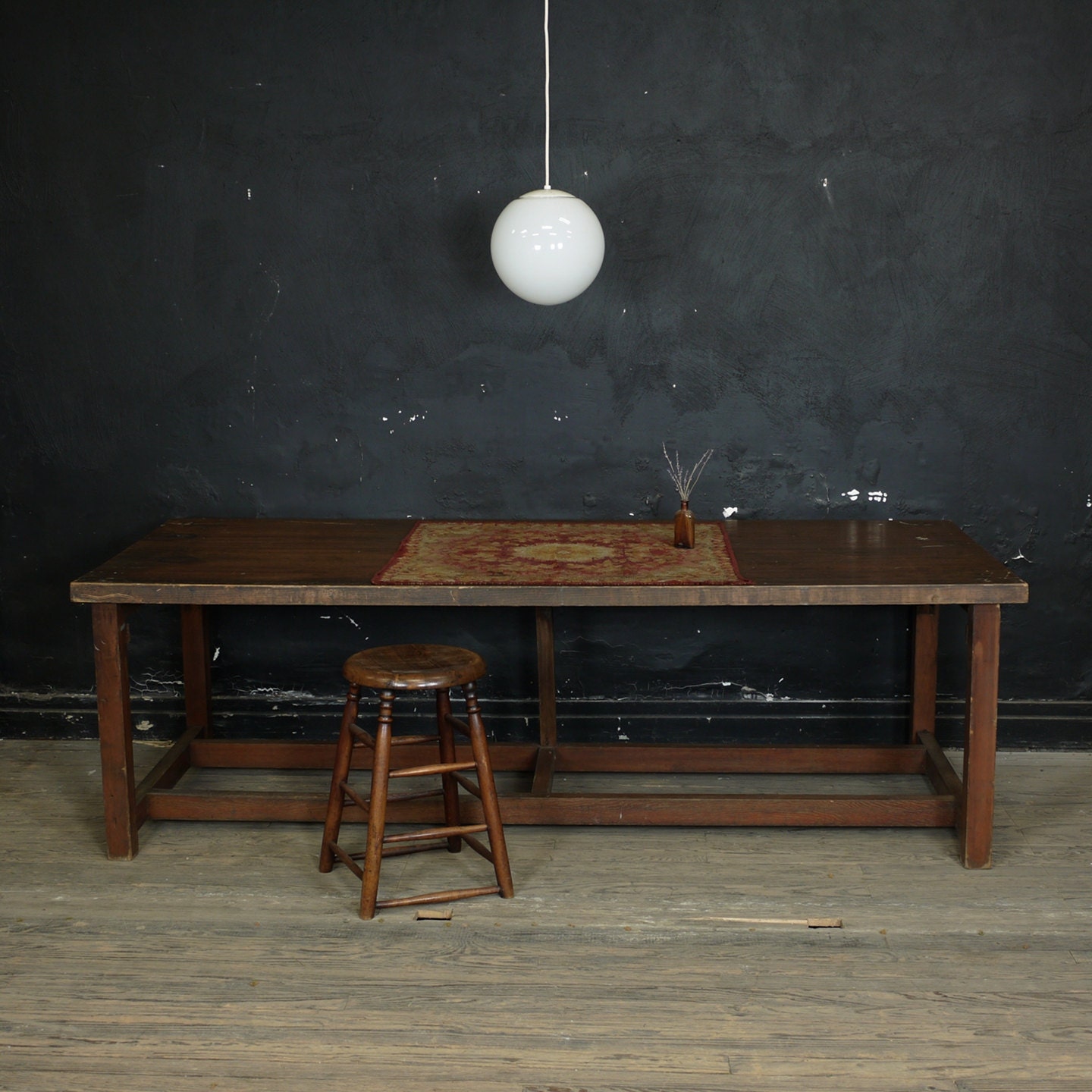 Vintage Refectory Table, Wooden Farmhouse Dining Table
