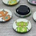Robot Magnet Set in Gift Tin: Refrigerator Magnets - Robot, Geekery, Men, Geometric Pattern, Colorful, Kids, Neon, Green, Blue (Set of 6)