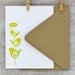 Bird Stack Letterpress Flat Note Card Set -  Bamboo Mustard Yellow, Geometric Pattern, Spring, Summer, Hello - 10 pack (NBS01)