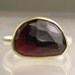 Rose Cut Garnet Ring - 18k Gold and Sterling