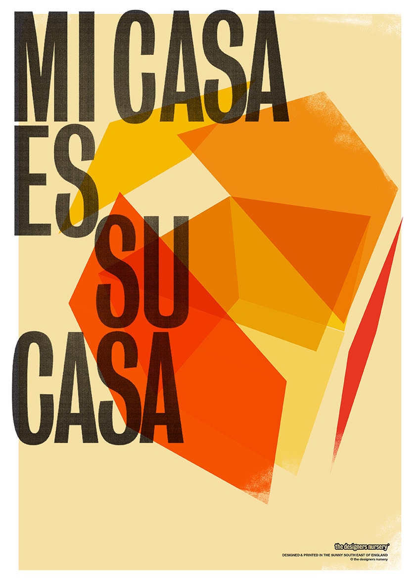 Vintage Style Geometric (Mi Casa es Su Casa) Print A3