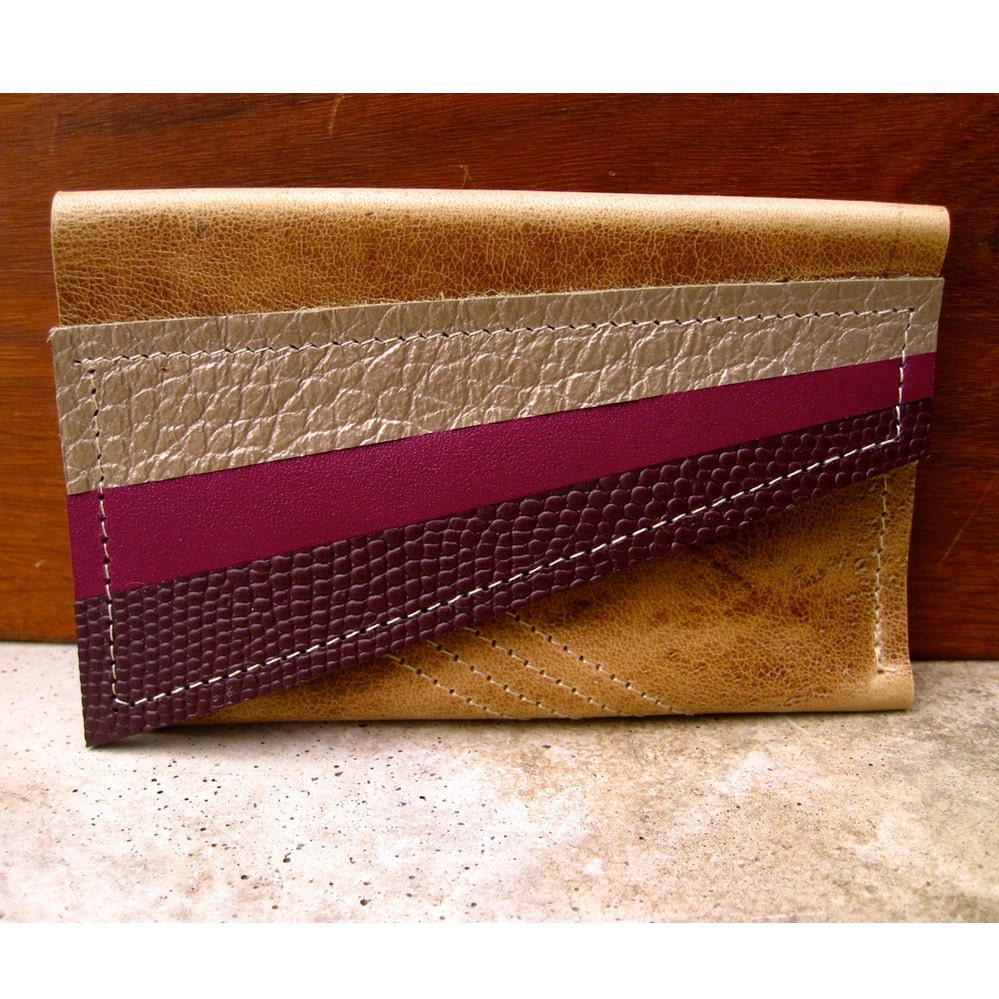 Leather Wallet, Card Case, Gift Card Holder, Business Card Case, Purple, Maroon, Fuchsia, Hunter Green, Pewter Gray, Gold