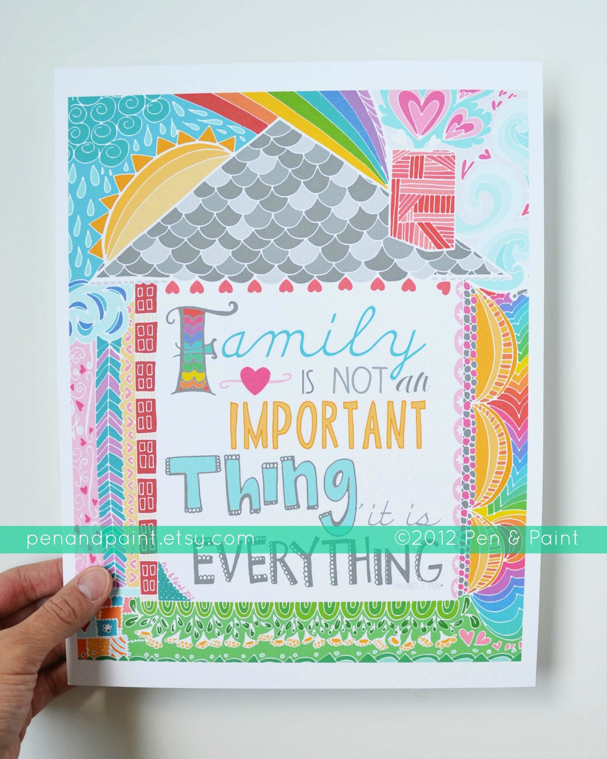 Family, Family is Everything, Family Values, Family Motto, Inspiring Quote, Home is Where the Heart is, 8 x 10 Art Print