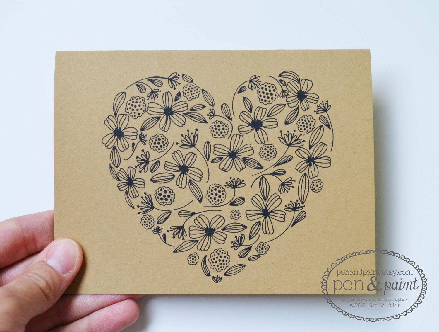 Set of Four Floral Folded Note Cards, Stationery, Hand Drawn, Illustration, Flowers, Flora, Notecards, Greeting Cards