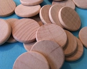 Unfinished Wooden Circles 1 inch - Pack of 50 - Natural Wood for Craft Tags and Packaging