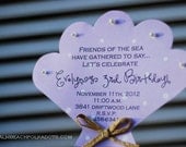 Under the Sea Sea Shell Birthday Invitation with Candy Pearls