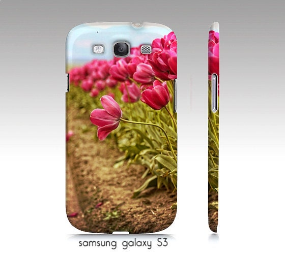 Samsung galaxy S3, iphone 4,4s, 5 case "the standout" tulips, landscape, pink, floral photography