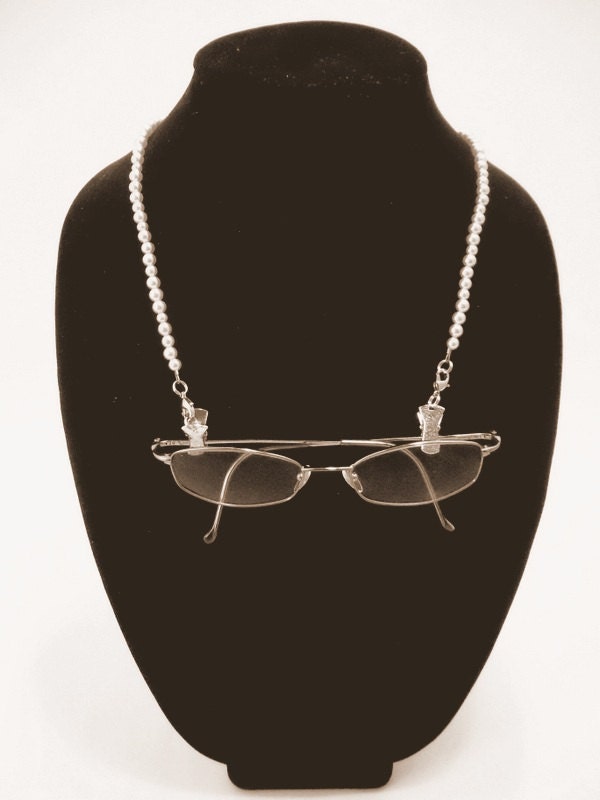 Combo PEARL EYEGLASS Holder and NECKLACE by BeContent on Etsy