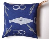 Fish, Linked Rings and Coral Hand Screen Printed Silk Pincushion