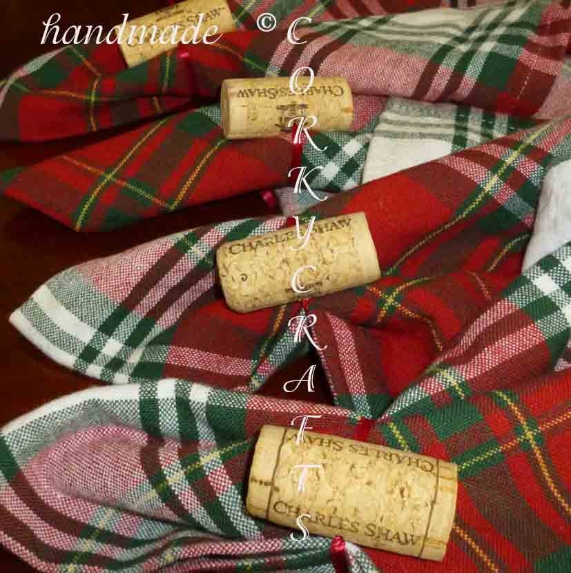 Wine Cork Napkin Ring set of 4