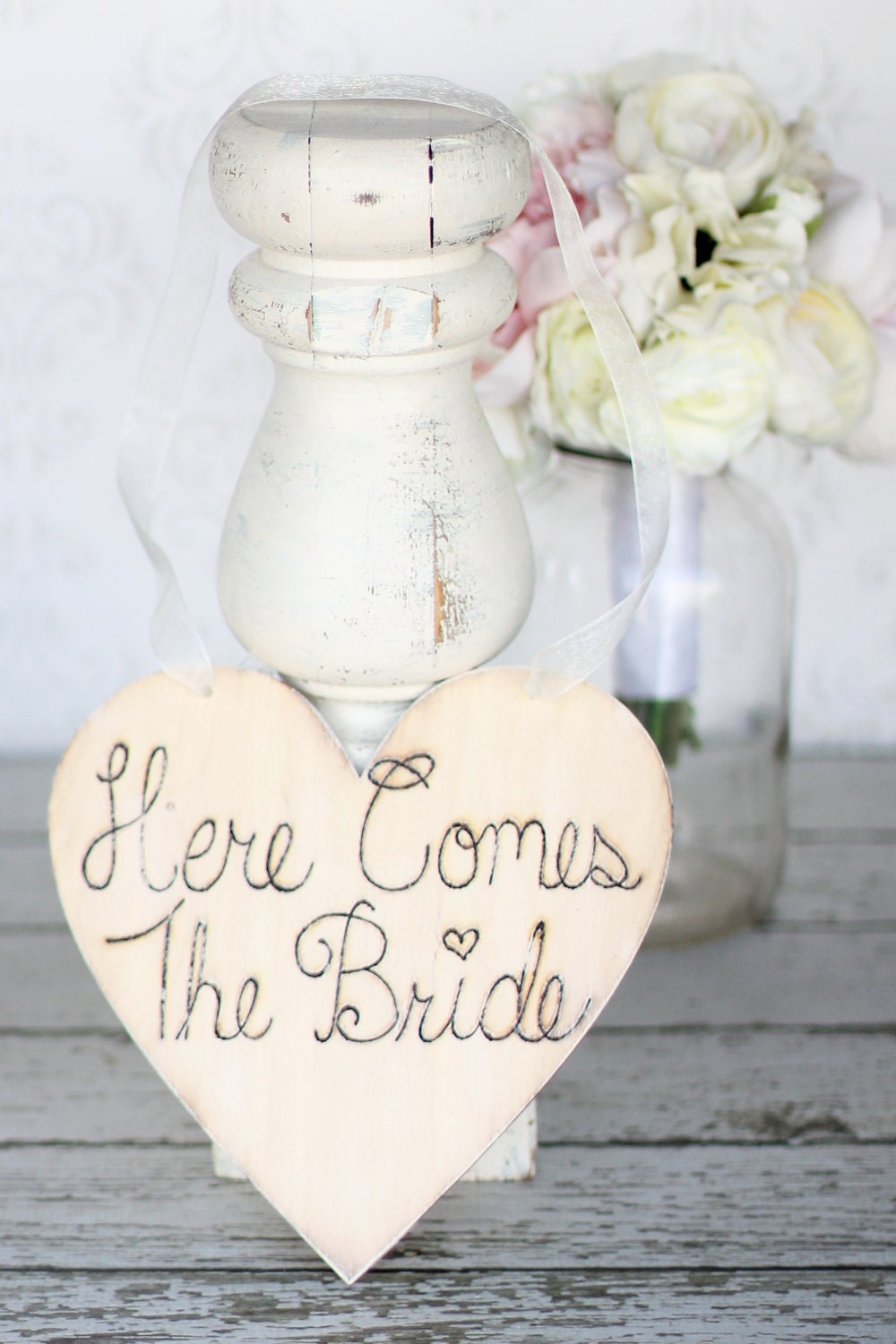 Here Comes The Bride Photo Prop Sign For Flower Girl or Ring Bearer