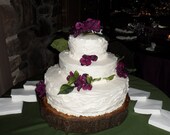 Finished 12 to 15 Inch Cross Cut Wood Tree Trunk Cake Stands And Guest Registers Made From Storm Damaged Alabama Hardwoods