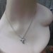 Well Loved Cute Silver Finish Cross w Single Rhinestone Center Pendant on Chain
