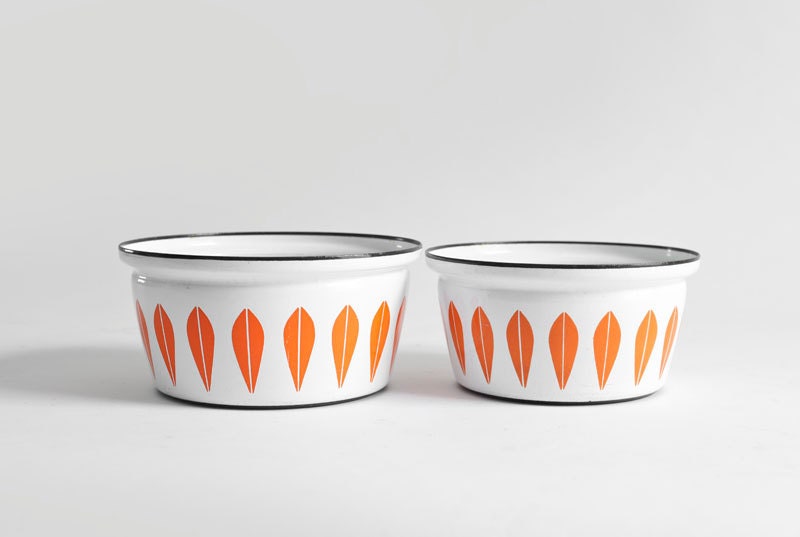 SALE - Vintage Cathrineholm Lotus Bowls - Mid Century, Modern, Retro, Kitchen, Enamel