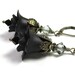 Flower Earrings, Black, Goth, Swarovski, Vintage Style, Charcoal, For Her, Womens Accessories, Romantic, Sexy Jewelry, Feminine Fashions